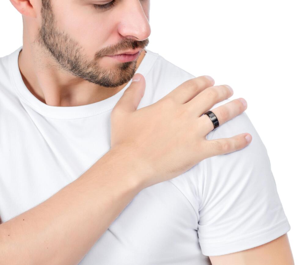 Stainless Steel Rings for Men Wedding Ring Cool Simple Band 8MM Width 3 Pcs A Set