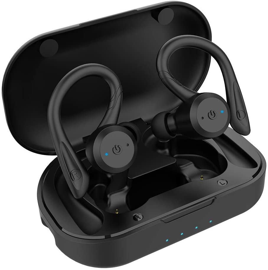 Bluetooth headset IPX7 waterproof stereo built-in microphone in-ear headset sports running