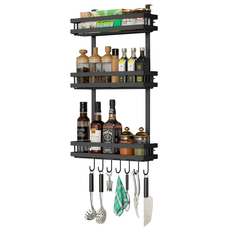 Refrigerator Storage Rack Side Shelf Sidewall Holder Multifunctional Carbon Steel Kitchen Supplies