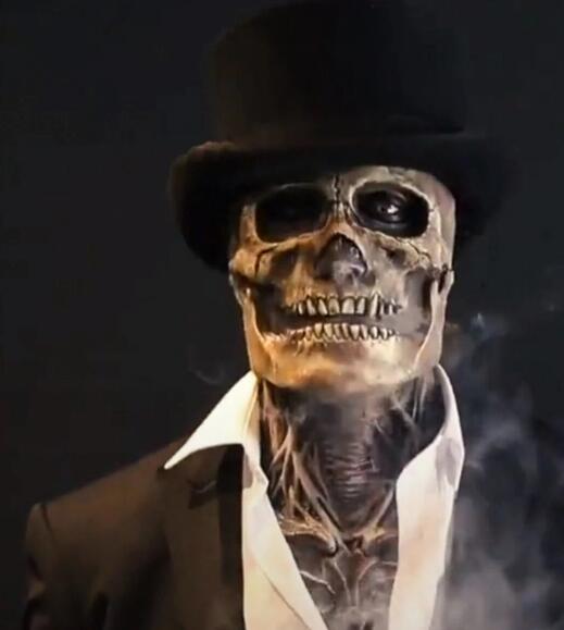 Halloween Movable Mouth Skeleton Mask Cosplay Horror Latex Mask Headgear