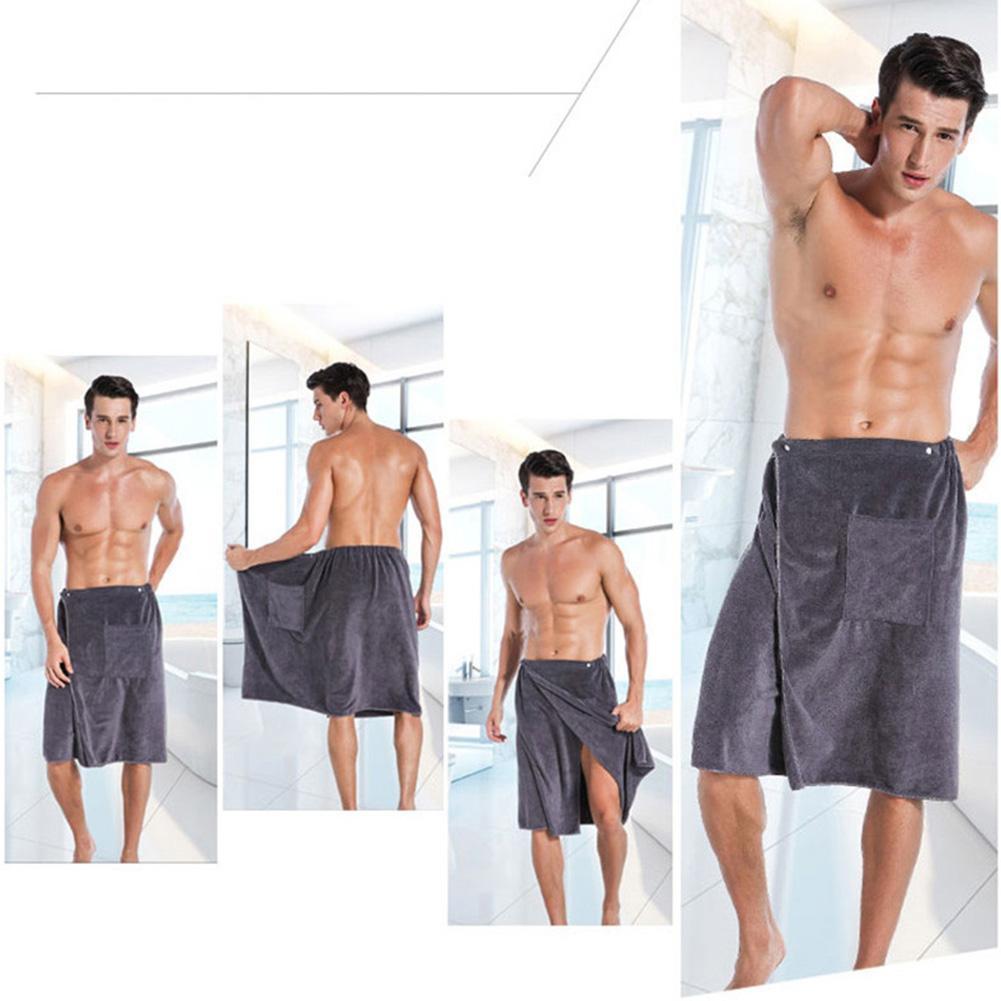 Men's bath towel wearable Bath Towel With Pocket Soft Microfiber Magic Swimming Beach Towel