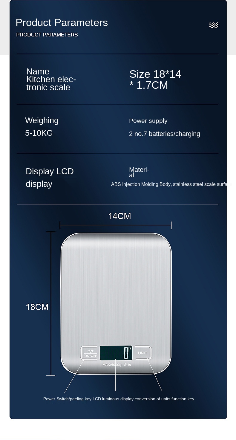 Digital Kitchen Scale, For Food, Diet, Postal Scale, Coffee Baking, LCD Measuring, Electronics