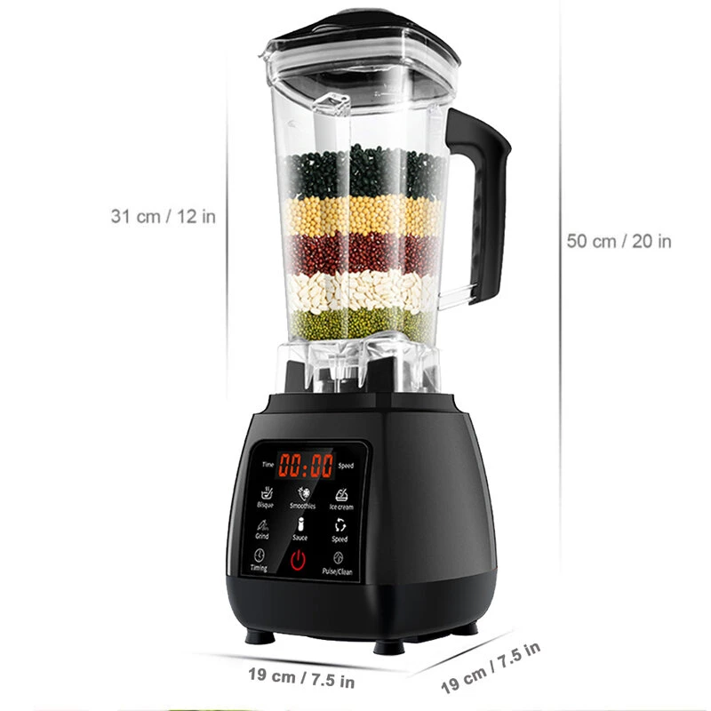 Touchscreen Automatically Program 3HP Blender Mixer Juicer Food Processor Ice Green Smoothie