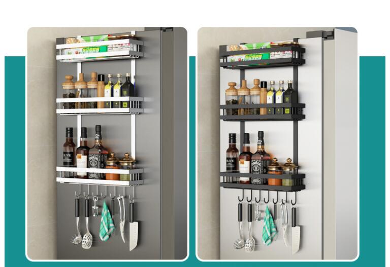 Refrigerator Storage Rack Side Shelf Sidewall Holder Multifunctional Carbon Steel Kitchen Supplies