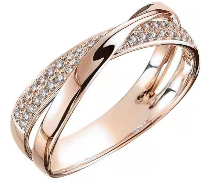 Classic wedding rings for women fashion two tone shape cross stunning female engagement ring jewelry