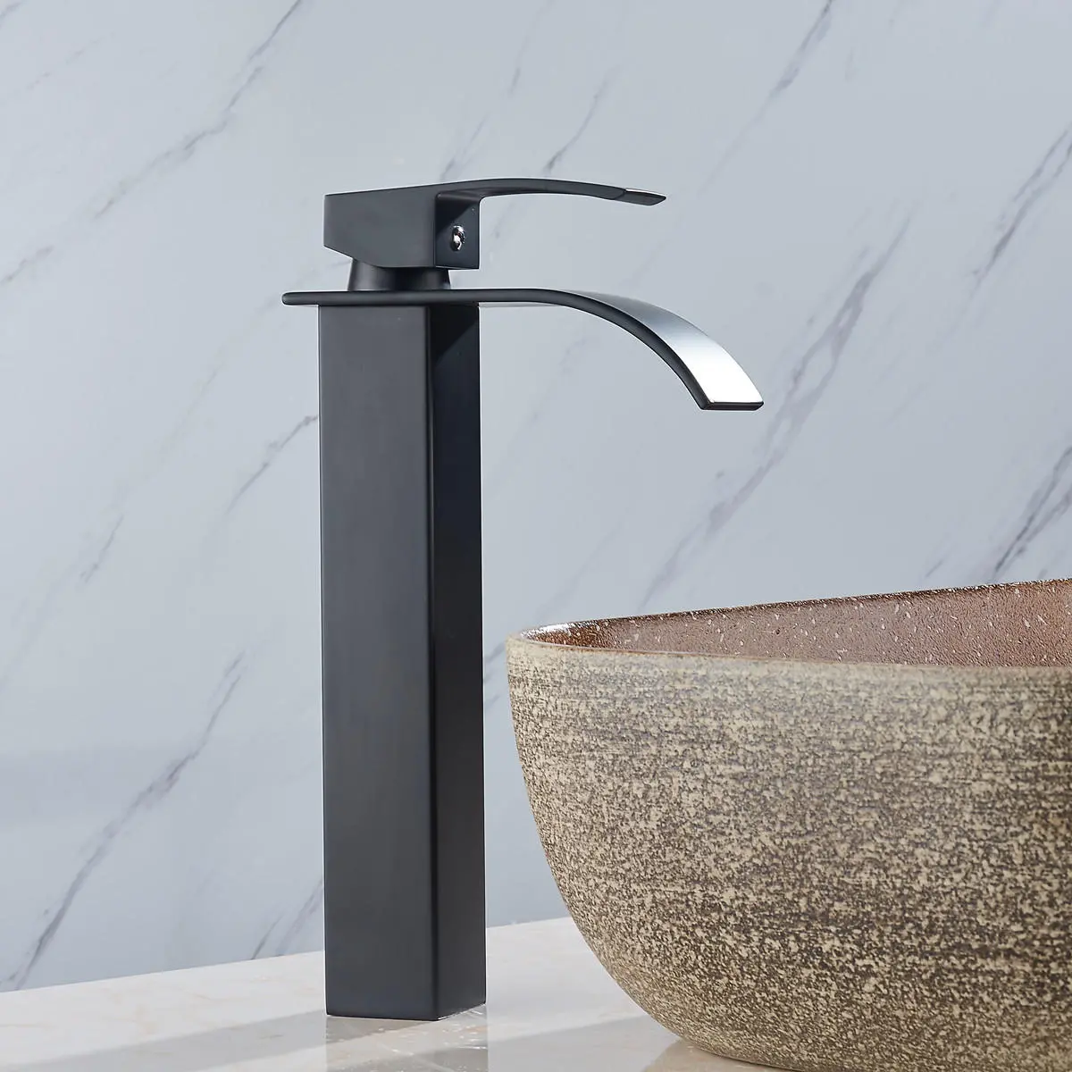 Black  Modern Bathroom Basin Faucet Bathroom Spout Faucet Hot & Cold Water Mixer Tap Single Handle
