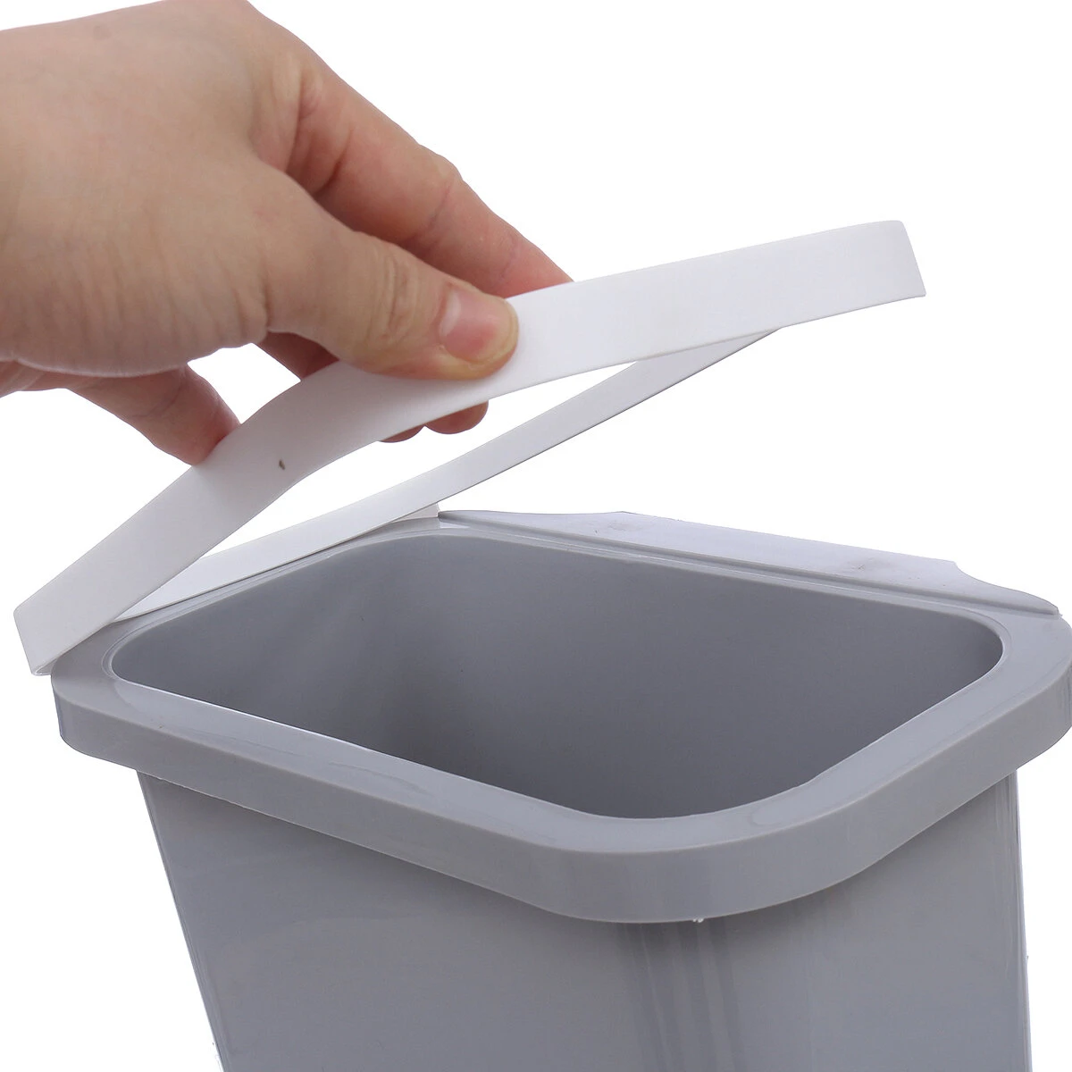 Kitchen countertop trash can door hanging type household plastic bucket without lid
