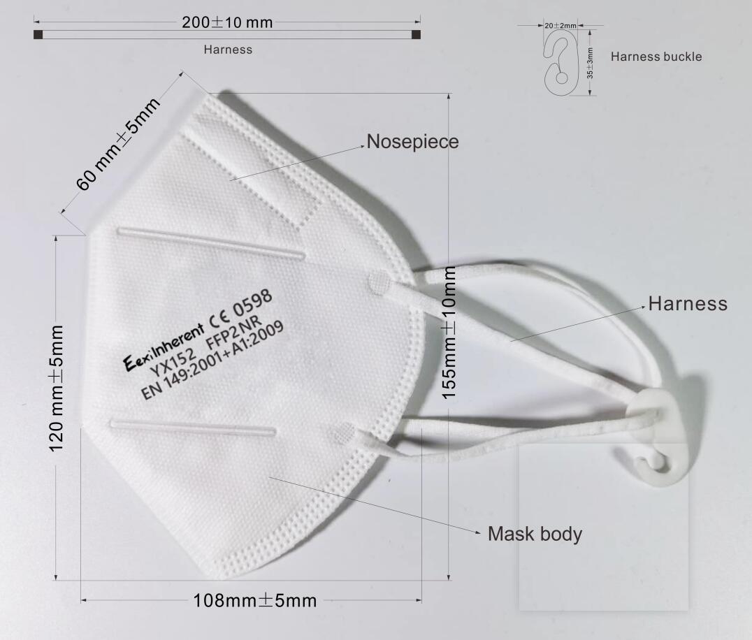 20 PCS YX152 dust mask FFP2 particle protection mask