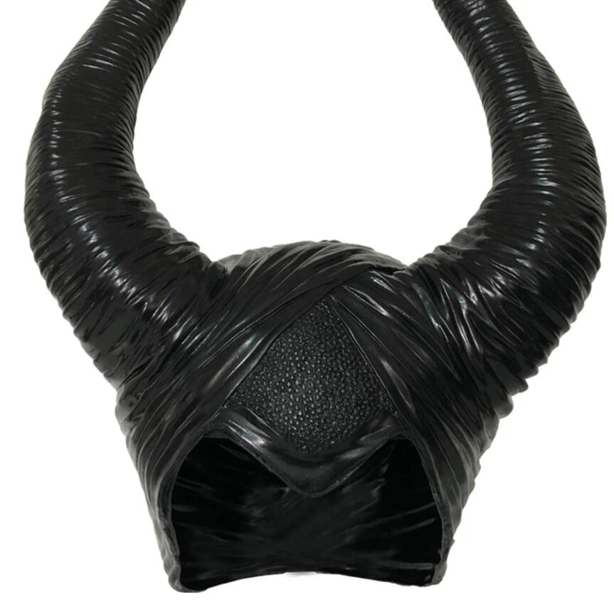 Halloween Costume Queen Horns Hat Magic Black Queen Witch Headgear Halloween Masquerade Party Props