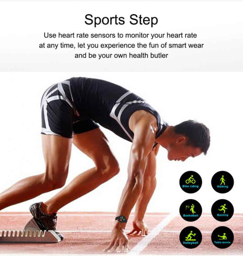 Men's Smart Watch Blood Pressure Heart Rate Monitor Full Touch Round Waterproof Womens Sport Watch