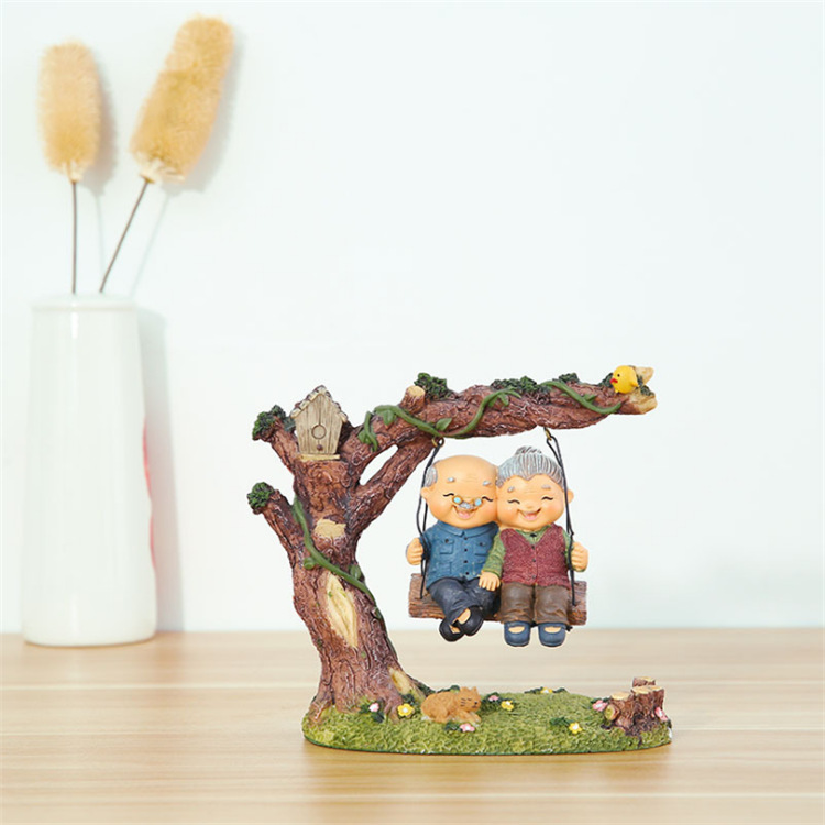 Creative old lady decorations wedding anniversary Christmas birthday resin decorations ornaments