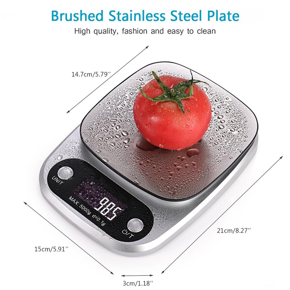 Electronic Household Kitchen Scale Measuring Platform Stainless Steel Baking Scale With LCD Display