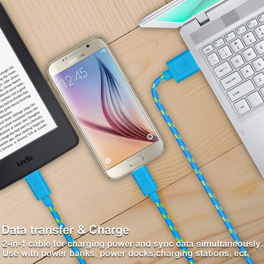 Type c usb cable, braided nylon data sync, fast charge, for samsung s9, s10, xiaomi mi8, huawei p30