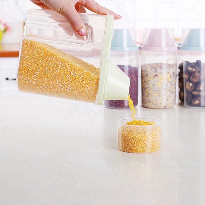 Plastic Cereal Dispenser Kitchen Food Storage Box Snacks Dried Fruit Grain Container Rice Sealed Can