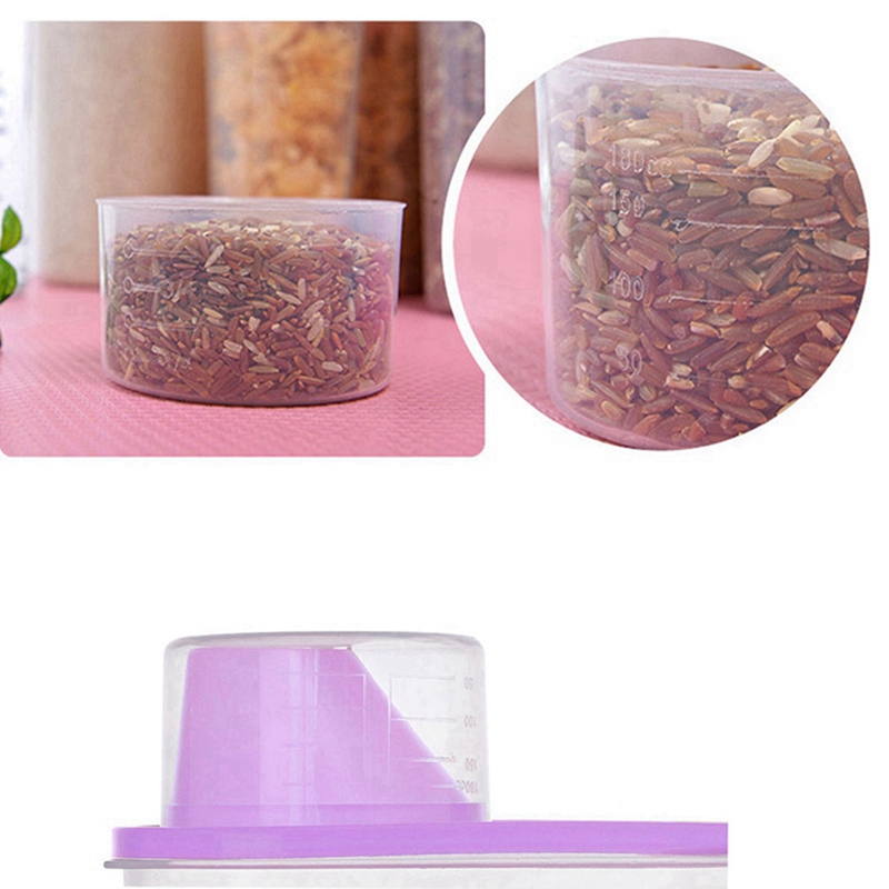 Plastic Cereal Dispenser Kitchen Food Storage Box Snacks Dried Fruit Grain Container Rice Sealed Can