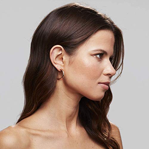 14K Gold Colored Lightweight Chunky Open Hoops | Gold Hoop Earrings for Women