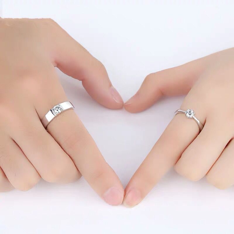 New 925 sterling silver jewelry , women's jewelry crystal four claws men and women  couple ring