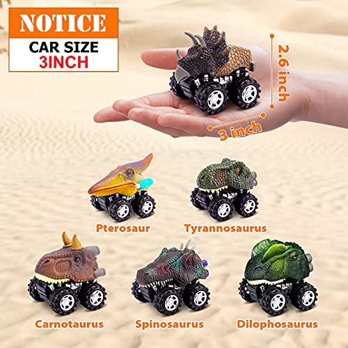 Boys and girls pull back car dinosaur toy 6-piece set 2-6 years old