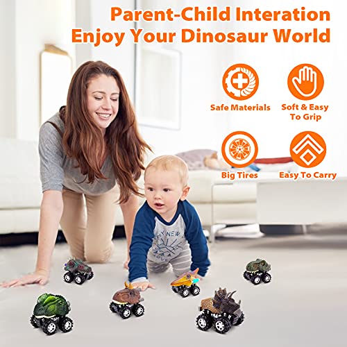 Boys and girls pull back car dinosaur toy 6-piece set 2-6 years old