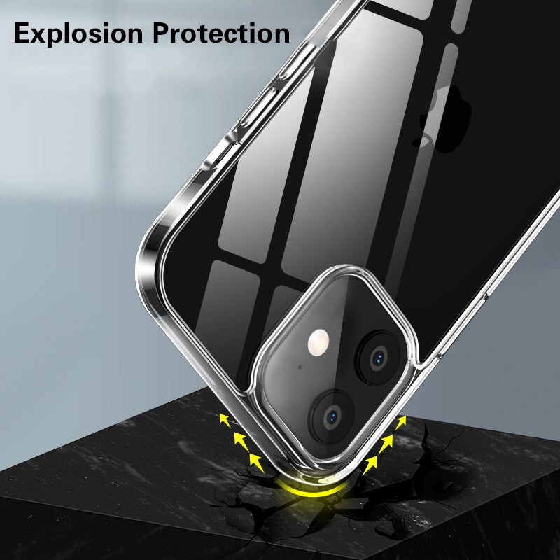 Ultra Thin Clear Case For iPhone 13 12 11 Pro  Soft TPU Silicone For iPhone  Back Cover Phone Case