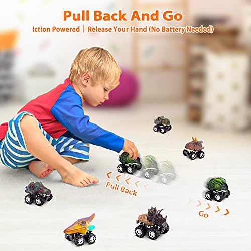 Boys and girls pull back car dinosaur toy 6-piece set 2-6 years old