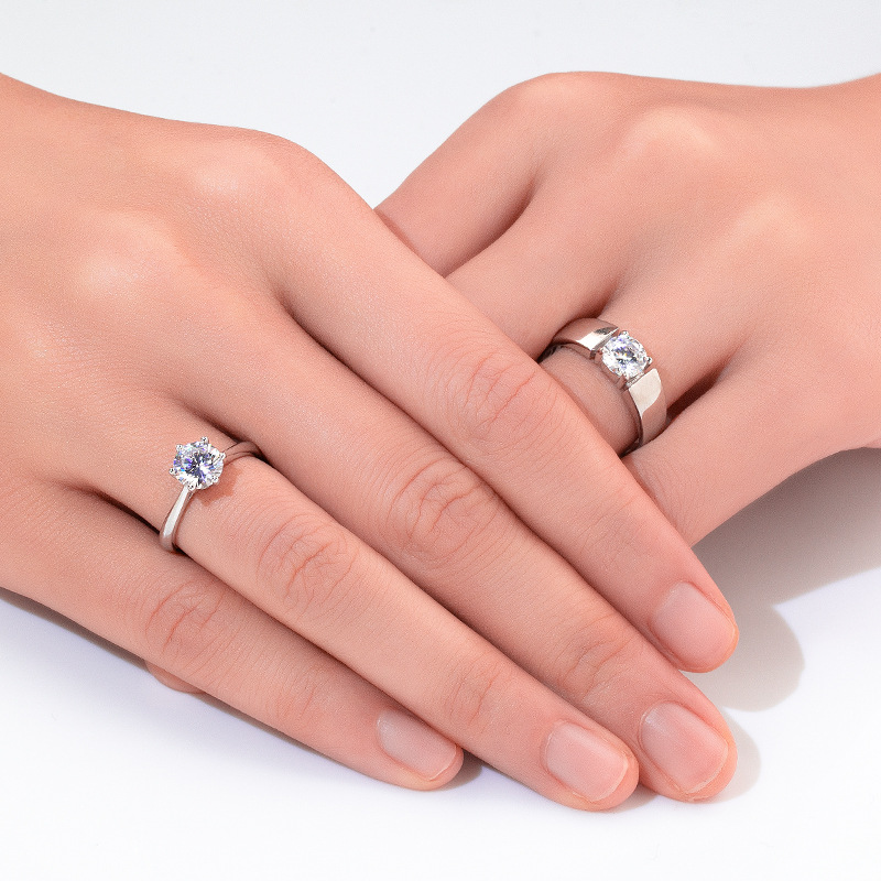 New 925 sterling silver jewelry , women's jewelry crystal four claws men and women  couple ring