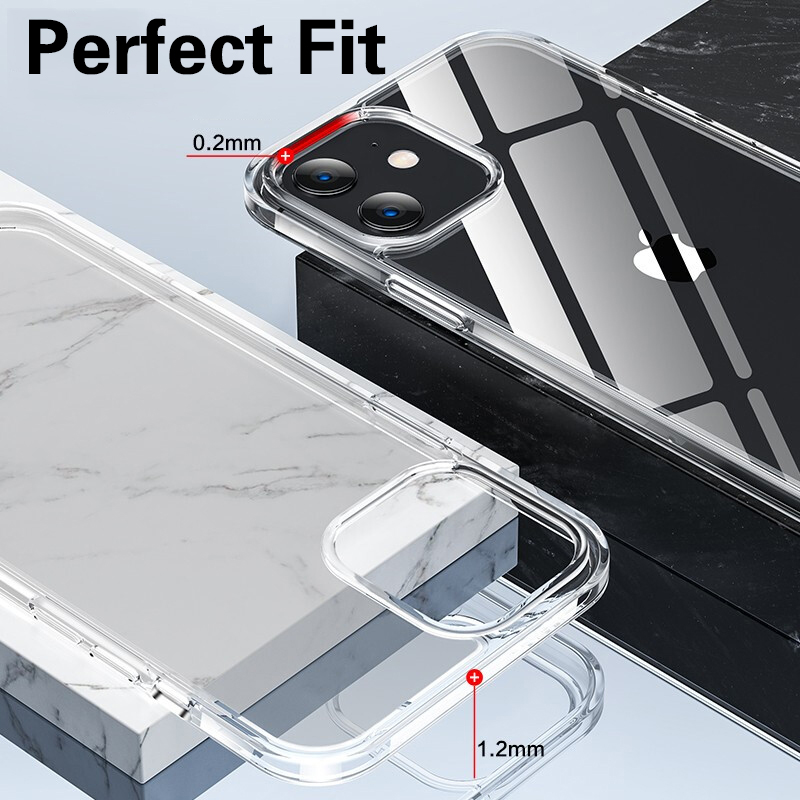 Ultra Thin Clear Case For iPhone 13 12 11 Pro  Soft TPU Silicone For iPhone  Back Cover Phone Case