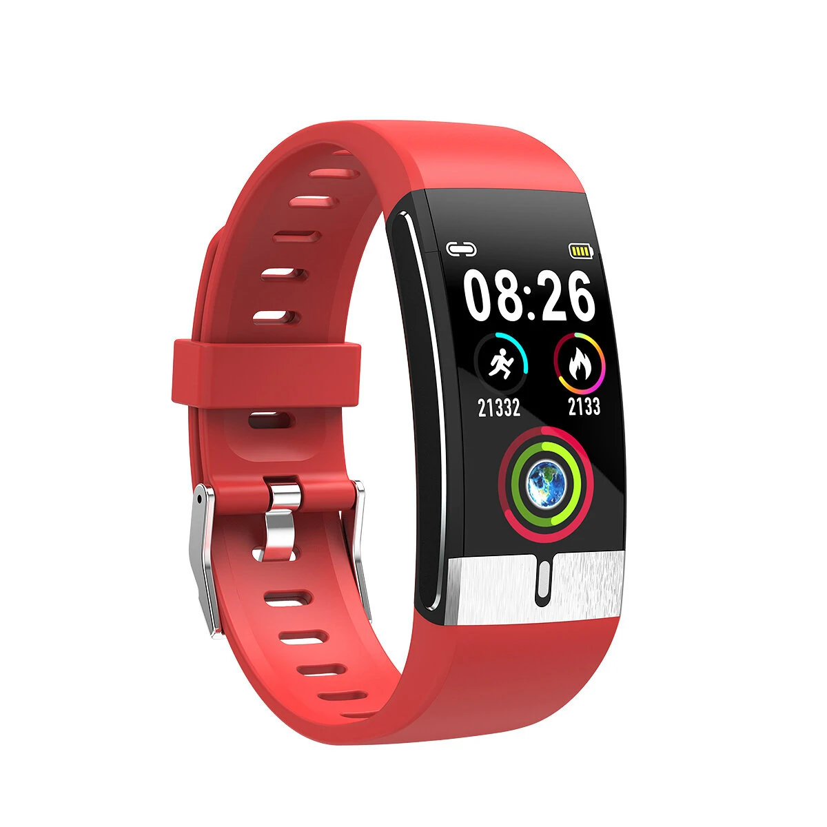 ECG+PPG Heart Rate Blood Pressure Oxygen Monitor IP68 Waterproof USB Charging Smart Watch