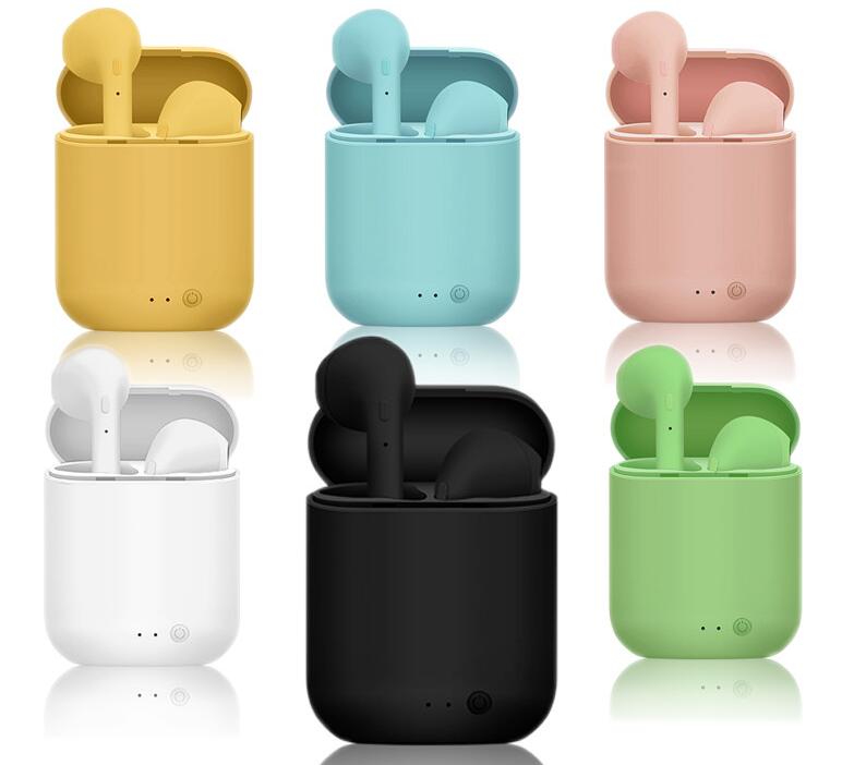 i7s mini 2 tws wireless bluetooth 5.0  matte  handsfree headphones with microphone charging box