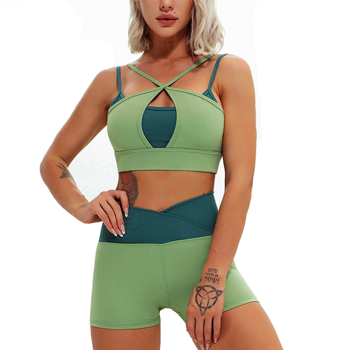 Fitness yoga set gym sport suits sexy female sports wear girl clothes yoga pants leggings bra top