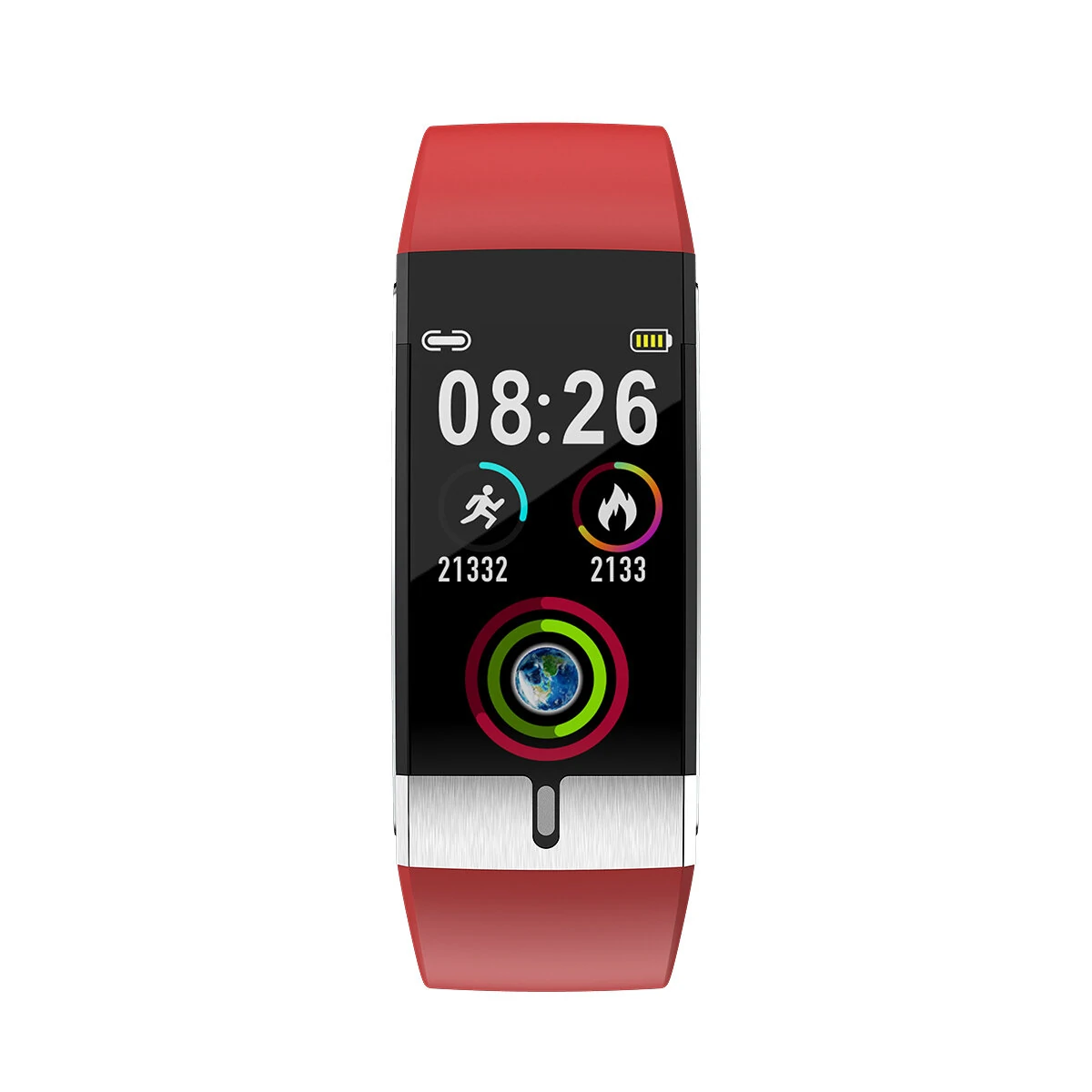 ECG+PPG Heart Rate Blood Pressure Oxygen Monitor IP68 Waterproof USB Charging Smart Watch