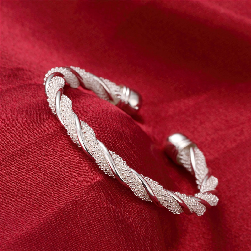 925 sterling silver bracelet, women's and men's wide braided mesh bracelet chain bracelet jewelry