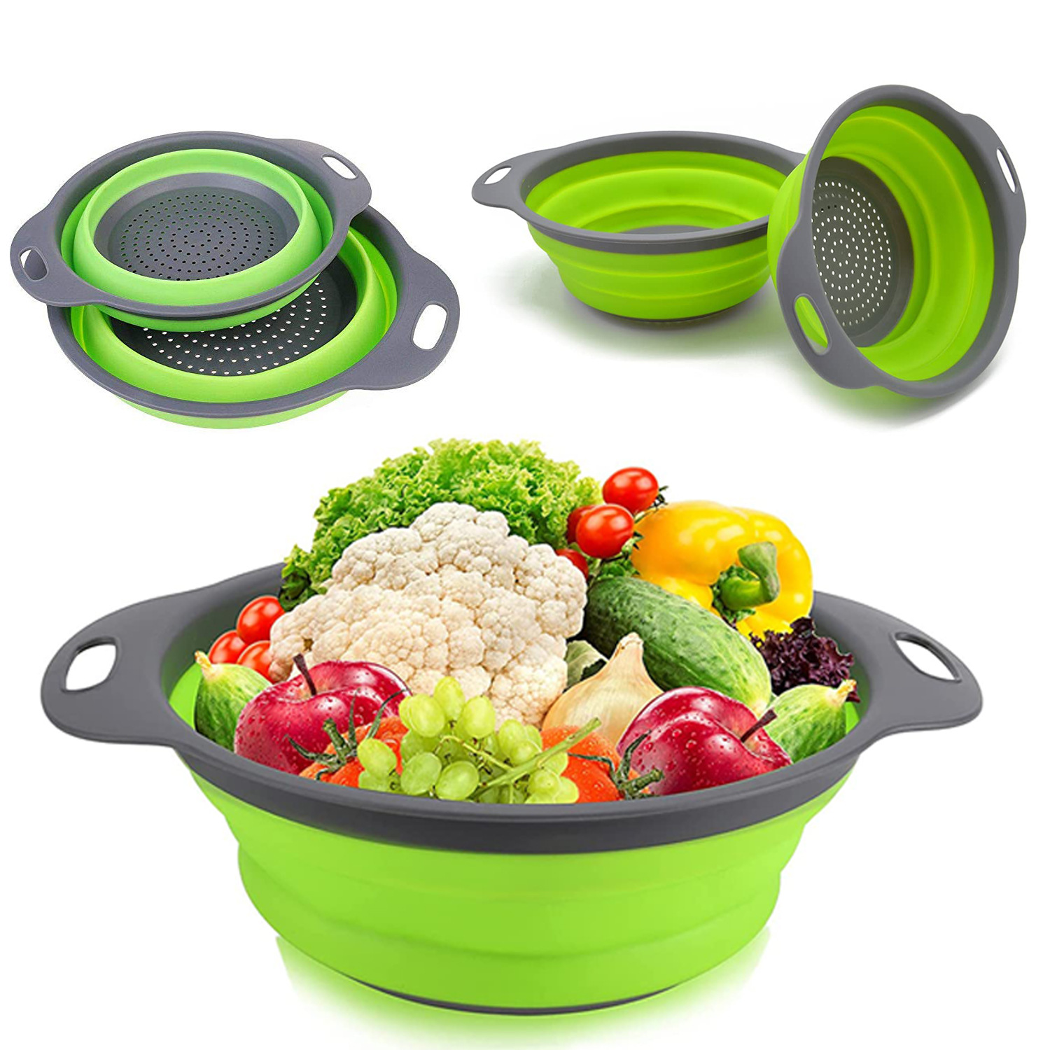 Kitchen Fruit and Vegetable Drain Basket Foldable Creative Basket Organizer and Kitchen Accessories