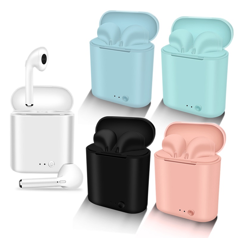 i7s mini 2 tws wireless bluetooth 5.0  matte  handsfree headphones with microphone charging box