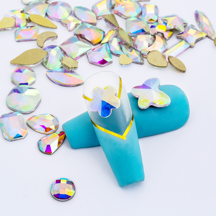 Nail Decoration AB Color Flat Bottom Special-Shaped Drill Nail Rhinestone Art Decoration Rhinestones
