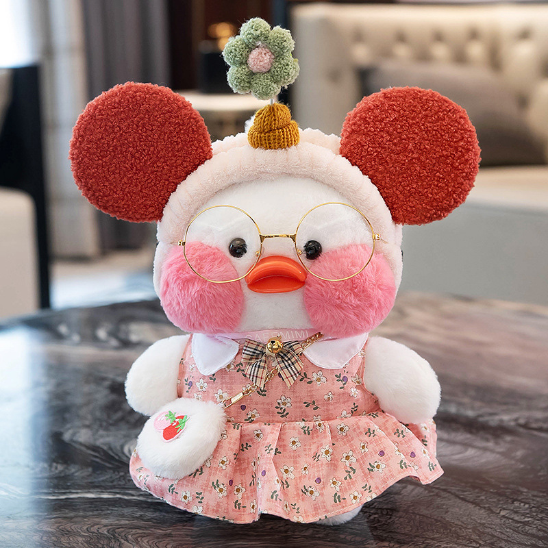 Plush Toy Pillow Lucky Yellow Duck Cartoon Cute Soft Animal Doll New year Gift for Kids 2022