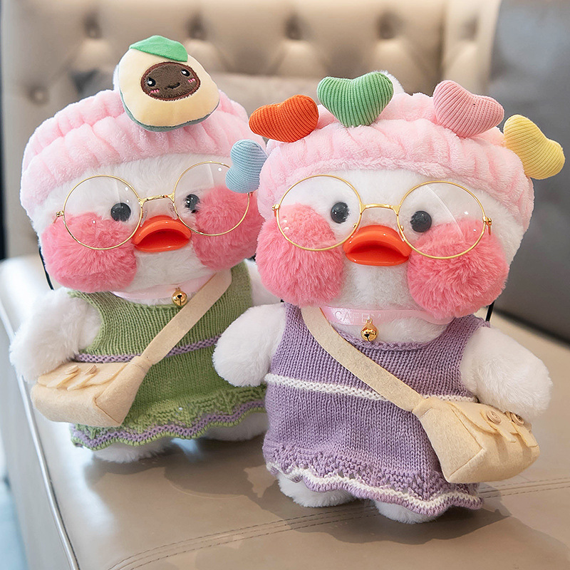 Plush Toy Pillow Lucky Yellow Duck Cartoon Cute Soft Animal Doll New year Gift for Kids 2022