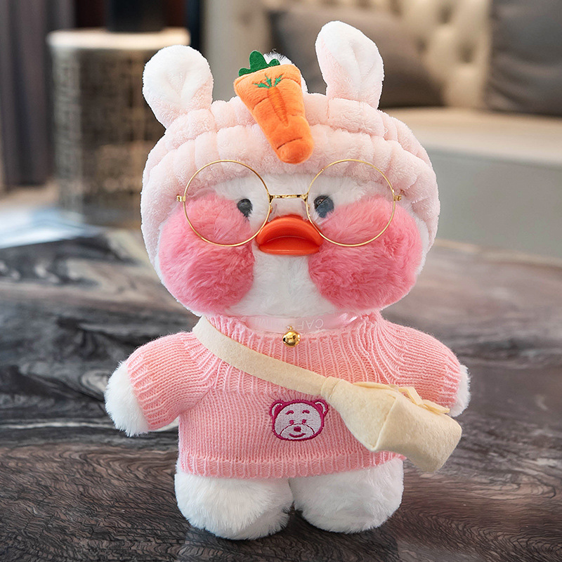 Plush Toy Pillow Lucky Yellow Duck Cartoon Cute Soft Animal Doll New year Gift for Kids 2022