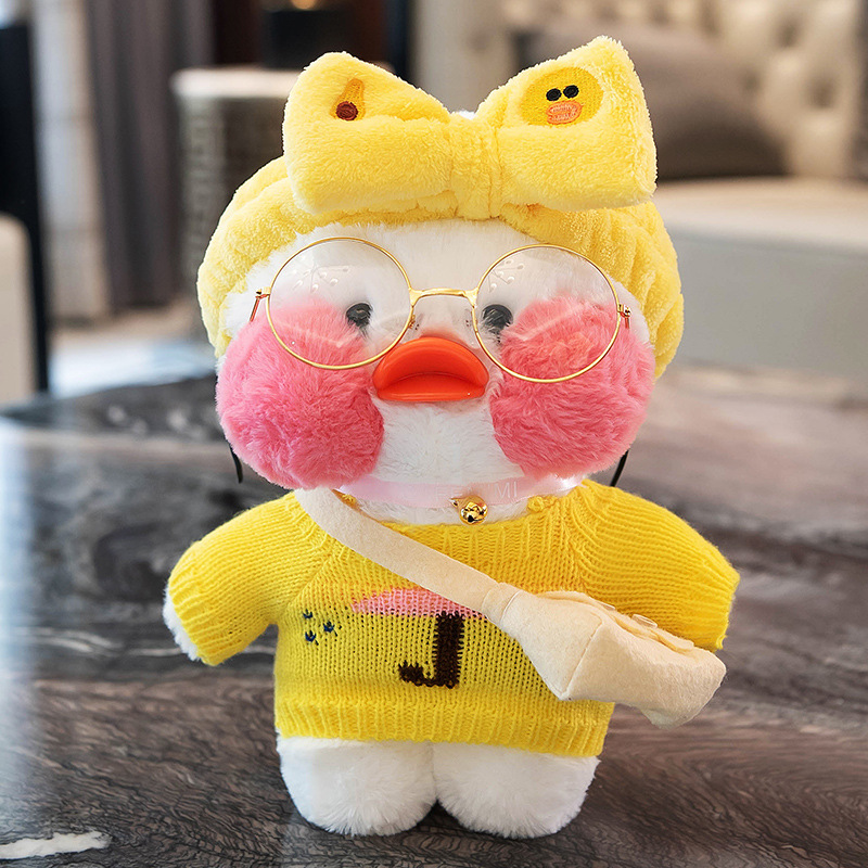 Plush Toy Pillow Lucky Yellow Duck Cartoon Cute Soft Animal Doll New year Gift for Kids 2022