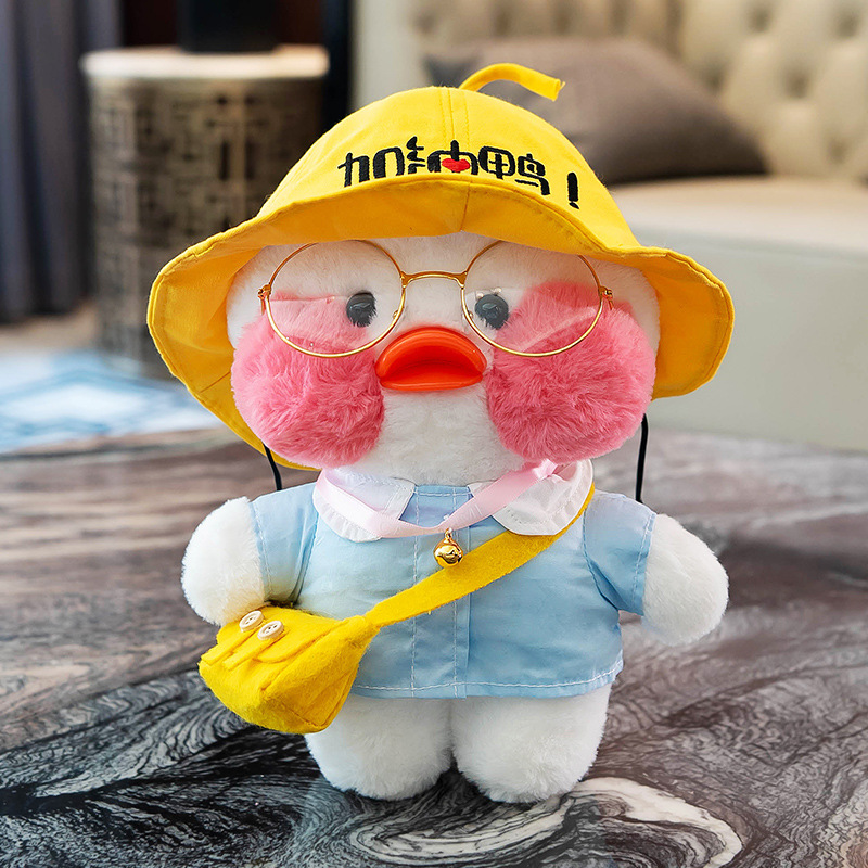 Plush Toy Pillow Lucky Yellow Duck Cartoon Cute Soft Animal Doll New year Gift for Kids 2022