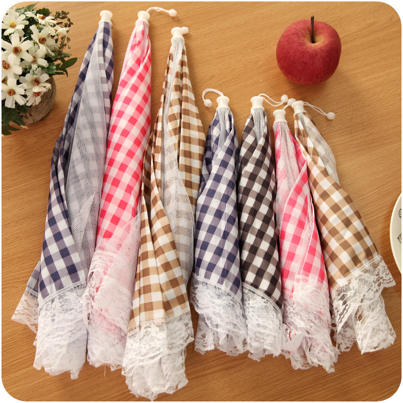Folded food cover umbrella, transparent mesh food plate, kitchen utensils, dust cover, prevents dirt