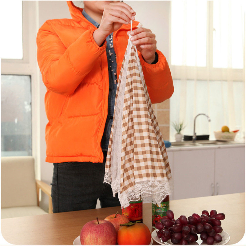 Folded food cover umbrella, transparent mesh food plate, kitchen utensils, dust cover, prevents dirt