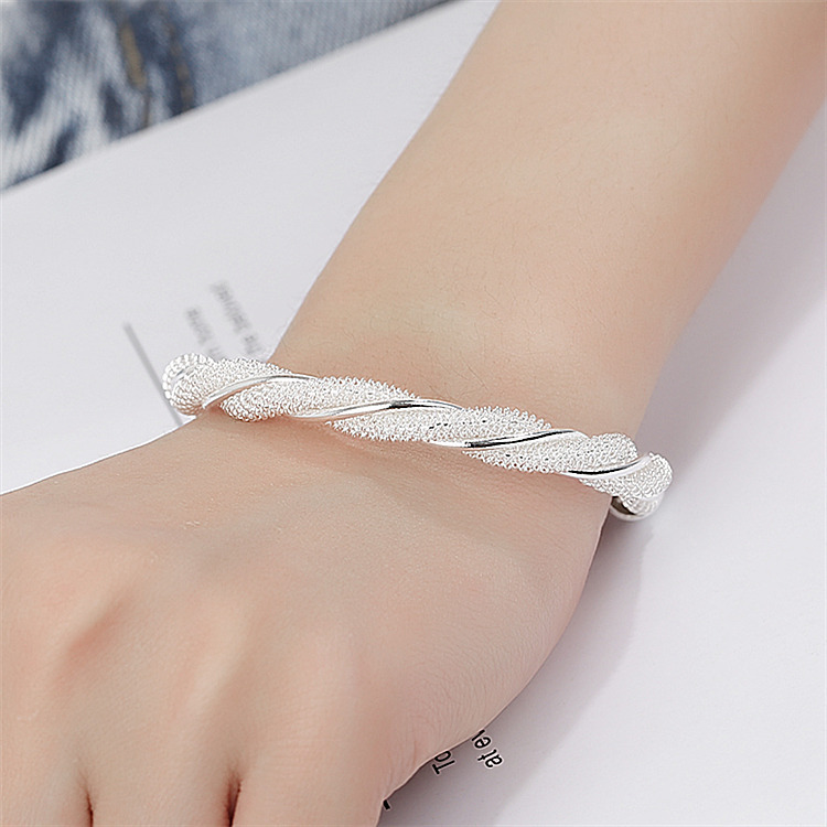 925 sterling silver bracelet, women's and men's wide braided mesh bracelet chain bracelet jewelry