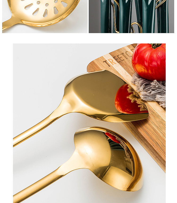 Luxury Kitchenware Set 7 pcs Nordic Style, Ceramic Handle, Stainless Steel, Kitchenware Accessories