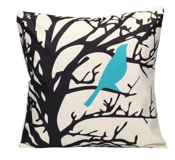 45x45cm Bird Square Pillow Case Cushion Cover Sofa Throw Home Bedroom Decor