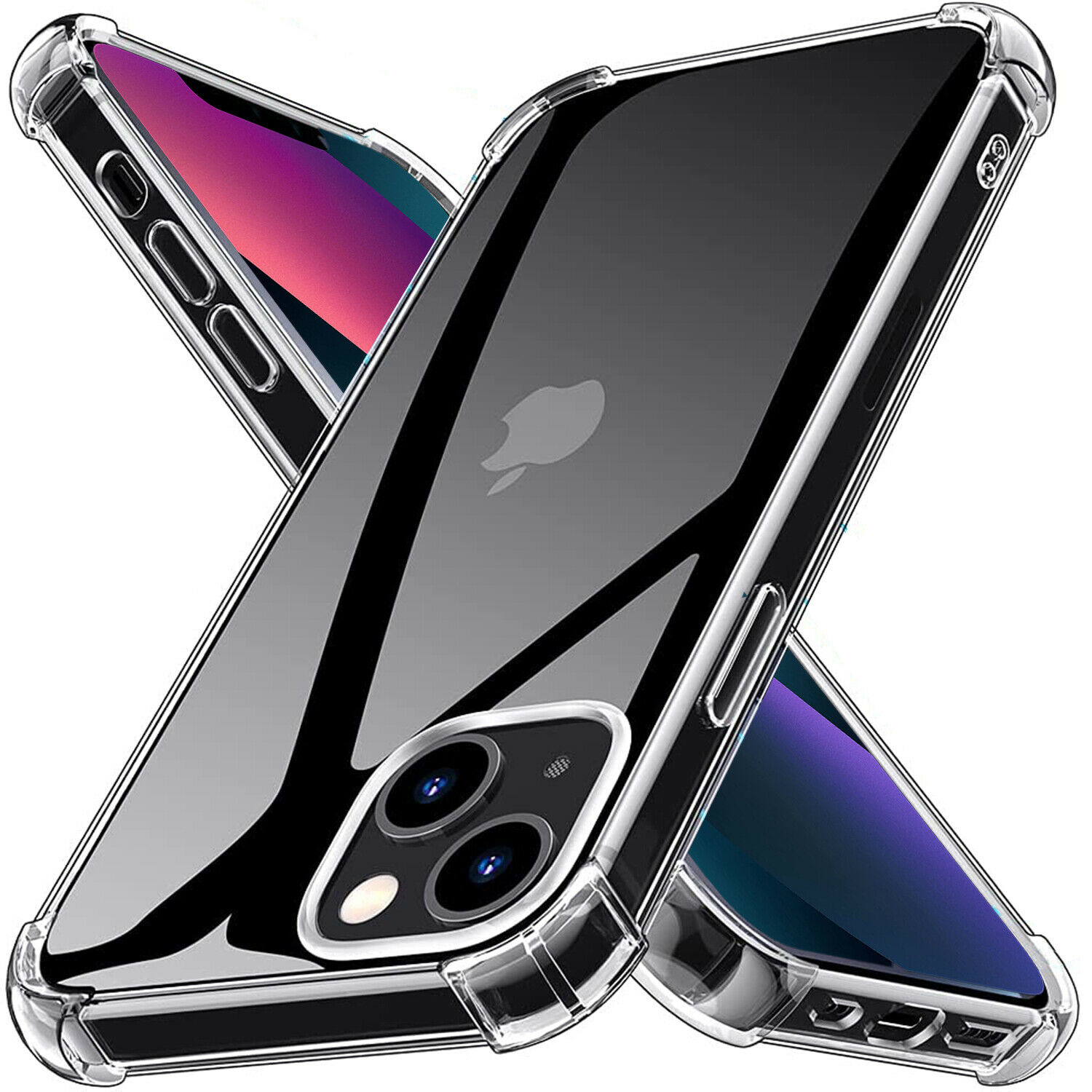 Ultra Thin Case For iPhone 13 12 11 Pro Max Soft Hybrid Silicone For iPhone Back Cover Phone Case