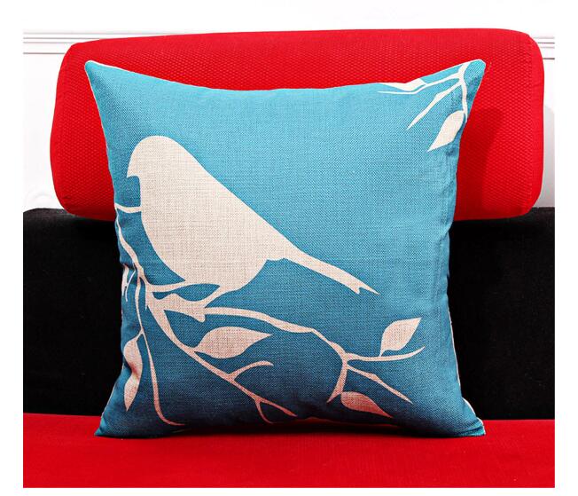 45x45cm Bird Square Pillow Case Cushion Cover Sofa Throw Home Bedroom Decor