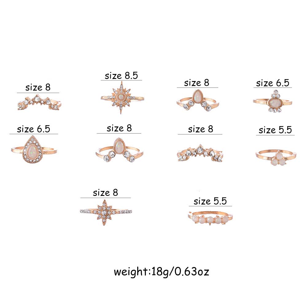 Knuckle Stacking Rings for Women Teen Girls,Boho Vintage Finger Rings Stackable Gold Silver Rings