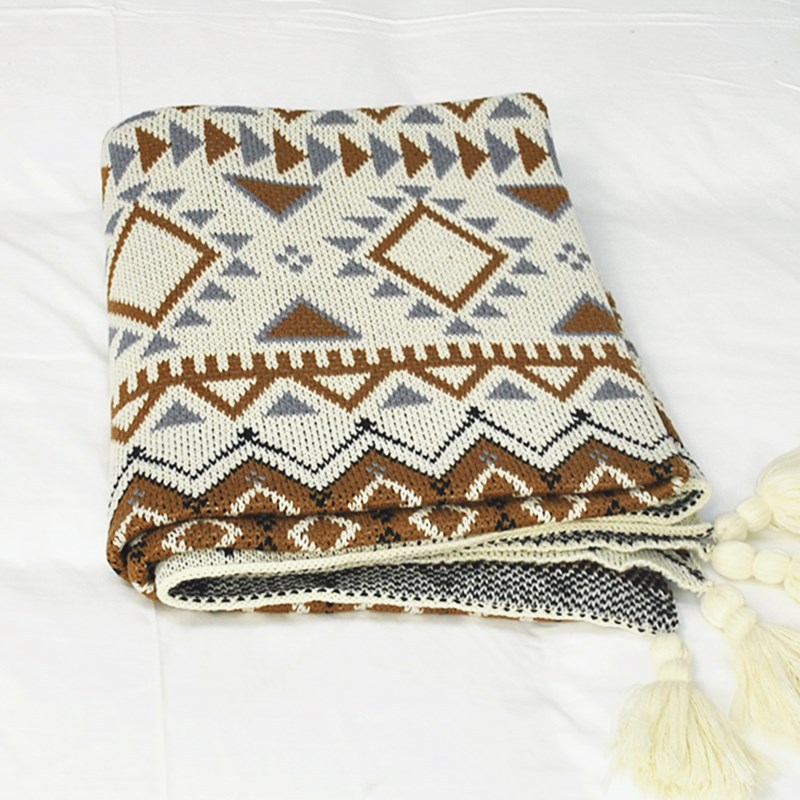 Soft Tassel Knitted Blankets Plaid Bohemian Tapestry Nap Blanket Autumn Winter Decor Sofa Cover
