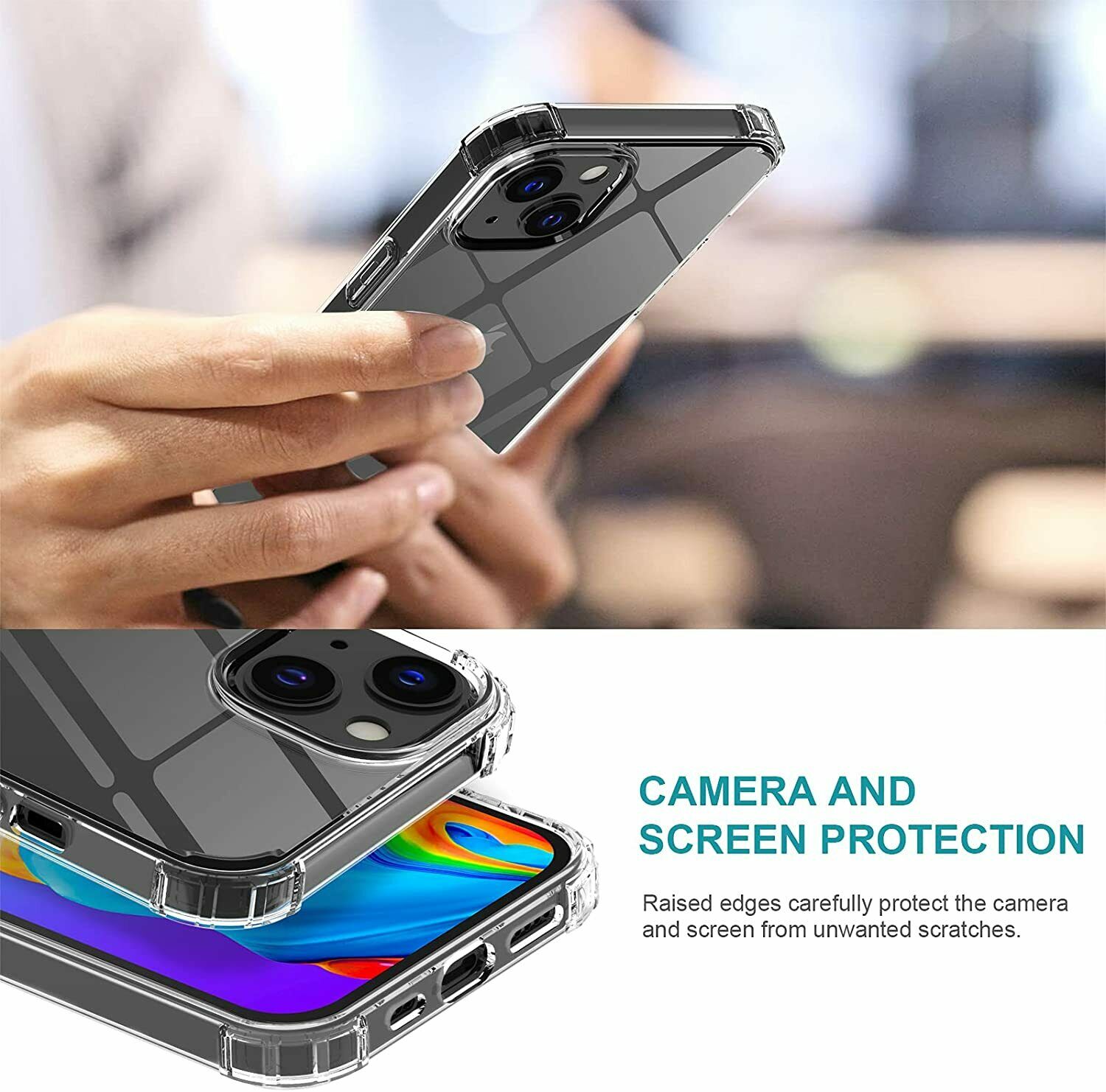 Ultra Thin Case For iPhone 13 12 11 Pro Max Soft Hybrid Silicone For iPhone Back Cover Phone Case